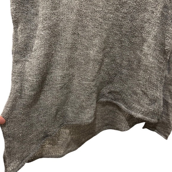 Helmut Lang gray khaki 100% ALPACA v-neck asymmetrical hem sweater L - Picture 5 of 7